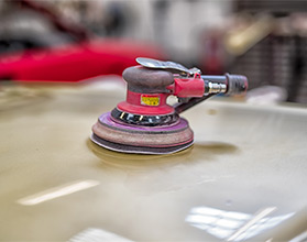 Orbital sander ready for paint preparation
