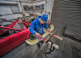 Sanding back paint on spoiler for respray
