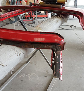 Toyota MR2 'T' bar roof removed ready for replacement